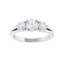 Sapphire Row Natural Round Diamond Hidden-Detail Three-Stone Engagement Ring - 14K White Gold, 1 ctw (view 3)