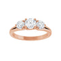 Sapphire Row Natural Round Diamond Hidden-Detail Three-Stone Engagement Ring - 14K Rose Gold, 1 ctw (view 3)