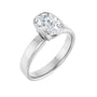 Sapphire Row Lab-Grown Elongated Cushion Diamond Bezel-Set Solitaire Engagement Ring - 14K White Gold, 1 1/2 ctw