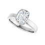 Sapphire Row Lab-Grown Elongated Cushion Diamond Bezel-Set Solitaire Engagement Ring - 14K White Gold, 1 1/2 ctw (view 5)
