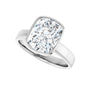 Sapphire Row Lab-Grown Elongated Cushion Diamond Bezel-Set Solitaire Engagement Ring - 14K White Gold, 3 3/8 ctw (view 5)