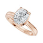 Sapphire Row Lab-Grown Elongated Cushion Diamond Claw-Prong Solitaire Bezel-Style Engagement Ring - 14K Rose Gold, 1 1/2 ctw (view 5)