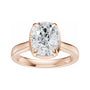 Sapphire Row Lab-Grown Elongated Cushion Diamond Claw-Prong Solitaire Bezel-Style Engagement Ring - 14K Rose Gold (view 3)
