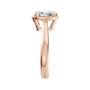 Sapphire Row Lab-Grown Elongated Cushion Diamond Claw-Prong Solitaire Bezel-Style Engagement Ring - 14K Rose Gold (view 4)