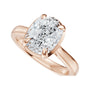Sapphire Row Lab-Grown Elongated Cushion Diamond Claw-Prong Solitaire Bezel-Style Engagement Ring - 14K Rose Gold (view 5)