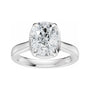 Sapphire Row Lab-Grown Elongated Cushion Diamond Claw-Prong Solitaire Bezel-Style Engagement Ring - 14K White Gold (view 3)