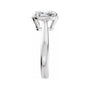 Sapphire Row Lab-Grown Elongated Cushion Diamond Claw-Prong Solitaire Bezel-Style Engagement Ring - 14K White Gold (view 4)