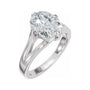 Sapphire Row Lab-Grown Elongated Cushion Diamond Claw-Prong Split Shank Solitaire Engagement Ring - 14K White Gold, 2 ctw