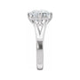 Sapphire Row Lab-Grown Elongated Cushion Diamond Claw-Prong Split Shank Solitaire Engagement Ring - 14K White Gold, 3 ctw (view 4)