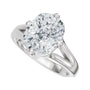 Sapphire Row Lab-Grown Elongated Cushion Diamond Claw-Prong Split Shank Solitaire Engagement Ring - 14K White Gold, 3 ctw (view 5)