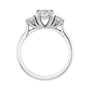Sapphire Row Lab-Grown Elongated Cushion Diamond Claw-Prong Three-Stone Engagement Ring - 14K White Gold, 1 3/4 ctw (view 2)