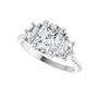 Sapphire Row Lab-Grown Elongated Cushion Diamond Claw-Prong Three-Stone Engagement Ring - 14K White Gold, 1 3/4 ctw (view 5)