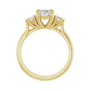 Sapphire Row Lab-Grown Elongated Cushion Diamond Claw-Prong Three-Stone Engagement Ring - 14K Yellow Gold, 1 3/4 ctw (view 2)