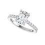 Sapphire Row Lab-Grown Elongated Cushion Diamond French-Set Accented Engagement Ring - 14K White Gold, 1 7/8 ctw (view 5)