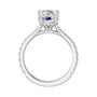 Sapphire Row Lab-Grown Elongated Cushion Diamond French-Set Accented Engagement Ring - 14K White Gold, 3 7/8 ctw (view 2)