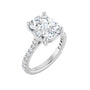 Sapphire Row Lab-Grown Elongated Cushion Diamond French-Set Accented Engagement Ring - 14K White Gold, 5 3/8 ctw
