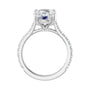 Sapphire Row Lab-Grown Elongated Cushion Diamond French-Set Accented Engagement Ring - 14K White Gold, 5 3/8 ctw (view 2)