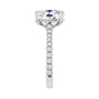Sapphire Row Lab-Grown Elongated Cushion Diamond French-Set Accented Engagement Ring - 14K White Gold, 5 3/8 ctw (view 4)