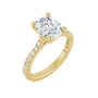 Sapphire Row Lab-Grown Elongated Cushion Diamond French-Set Accented Engagement Ring - 14K Yellow Gold, 2 9/10 ctw
