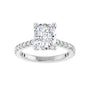 Sapphire Row Lab-Grown Elongated Cushion Diamond French-Set Accented Engagement Ring - 14K White Gold, 2 9/10 ctw (view 3)