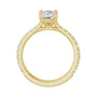 Sapphire Row Lab-Grown Elongated Cushion Diamond French-Set Accented Engagement Ring - 14K Yellow Gold, 1 7/8 ctw (view 2)