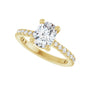 Sapphire Row Lab-Grown Elongated Cushion Diamond French-Set Accented Engagement Ring - 14K Yellow Gold, 1 7/8 ctw (view 5)
