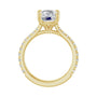 Sapphire Row Lab-Grown Elongated Cushion Diamond French-Set Accented Engagement Ring - 14K Yellow Gold, 3 7/8 ctw (view 2)