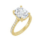 Sapphire Row Lab-Grown Elongated Cushion Diamond French-Set Accented Engagement Ring - 14K Yellow Gold, 5 3/8 ctw