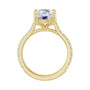 Sapphire Row Lab-Grown Elongated Cushion Diamond French-Set Accented Engagement Ring - 14K Yellow Gold, 5 3/8 ctw (view 2)