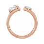 Sapphire Row Lab-Grown Elongated Cushion Diamond Two-Stone Engagement Ring - 14K Rose Gold, 2 1/2 ctw (view 2)