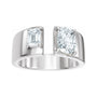 Sapphire Row Lab-Grown Elongated Cushion Diamond Two-Stone Engagement Ring - 14K White Gold, 1 1/3 ctw (view 3)