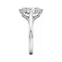 Sapphire Row Lab-Grown Elongated Hexagon Diamond Accented Engagement Ring - 14K White Gold, 2 1/6 ctw (view 4)
