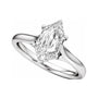 Sapphire Row Lab-Grown Elongated Hexagon Diamond Accented Engagement Ring - 14K White Gold, 2 1/6 ctw (view 5)
