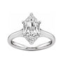 Sapphire Row Lab-Grown Elongated Hexagon Diamond Accented Engagement Ring - 14K White Gold, 3 1/5 ctw (view 3)