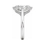 Sapphire Row Lab-Grown Elongated Hexagon Diamond Accented Engagement Ring - 14K White Gold, 3 1/5 ctw (view 4)