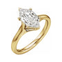Sapphire Row Lab-Grown Elongated Hexagon Diamond Accented Engagement Ring - 14K Yellow Gold, 2 1/6 ctw