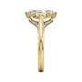 Sapphire Row Lab-Grown Elongated Hexagon Diamond Accented Engagement Ring - 14K Yellow Gold, 2 1/6 ctw (view 4)