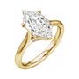 Sapphire Row Lab-Grown Elongated Hexagon Diamond Accented Engagement Ring - 14K Yellow Gold, 3 1/5 ctw