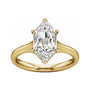 Sapphire Row Lab-Grown Elongated Hexagon Diamond Accented Engagement Ring - 14K Yellow Gold, 3 1/5 ctw (view 3)