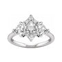 Sapphire Row Lab-Grown Elongated Hexagon Diamond Three-Stone Engagement Ring - 14K White Gold, 3 1/2 ctw (view 3)
