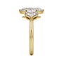 Sapphire Row Lab-Grown Elongated Hexagon Diamond Three-Stone Engagement Ring - 14K Yellow Gold, 3 1/2 ctw (view 4)
