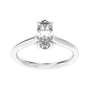 Sapphire Row Lab-Grown Elongated Oval Diamond Cathedral Claw-Prong Solitaire Engagement Ring - Platinum, 1 ctw (view 3)