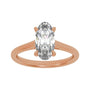 Sapphire Row Lab-Grown Elongated Oval Diamond Cathedral Claw-Prong Solitaire Engagement Ring - 14K Rose Gold, 2 ctw (view 3)