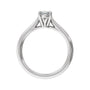 Sapphire Row Lab-Grown Elongated Oval Diamond Cathedral Claw-Prong Solitaire Engagement Ring - 14K White Gold, 1 ctw (view 2)