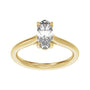 Sapphire Row Lab-Grown Elongated Oval Diamond Cathedral Claw-Prong Solitaire Engagement Ring - 14K Yellow Gold, 1 ctw (view 3)