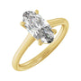Sapphire Row Lab-Grown Elongated Oval Diamond Cathedral Claw-Prong Solitaire Engagement Ring - 14K Yellow Gold, 2 ctw