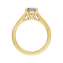 Sapphire Row Lab-Grown Elongated Oval Diamond Cathedral Claw-Prong Solitaire Engagement Ring - 14K Yellow Gold, 2 ctw (view 2)