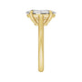 Sapphire Row Lab-Grown Elongated Oval Diamond Cathedral Claw-Prong Solitaire Engagement Ring - 14K Yellow Gold, 2 ctw (view 4)