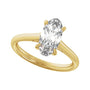 Sapphire Row Lab-Grown Elongated Oval Diamond Cathedral Claw-Prong Solitaire Engagement Ring - 14K Yellow Gold, 2 ctw (view 5)