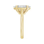 Sapphire Row Lab-Grown Elongated Oval Diamond Cathedral Claw-Prong Solitaire Engagement Ring - 14K Yellow Gold, 3 ctw (view 4)